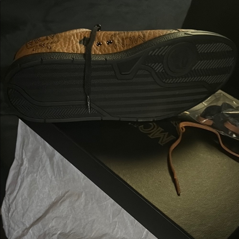 MCM Men's Brown Leather Sneakers - Picture 2 of 6